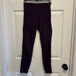 Lululemon Women’s Purple Leggings See Through Mesh Side Yoga Running
